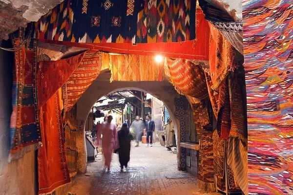 Morocco Marrakesh medina market at Place
