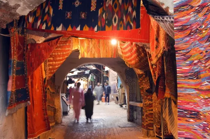 Framed Print : Morocco Marrakesh medina market at Place Framed Print : Morocco Marrakesh medina market at Place