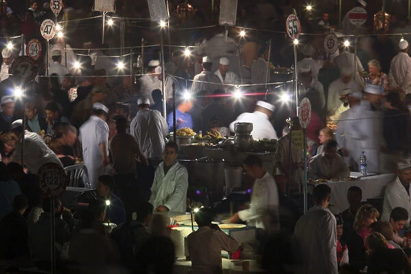 Morocco, Marrrakesh, Djemma El Fna Square, Night market