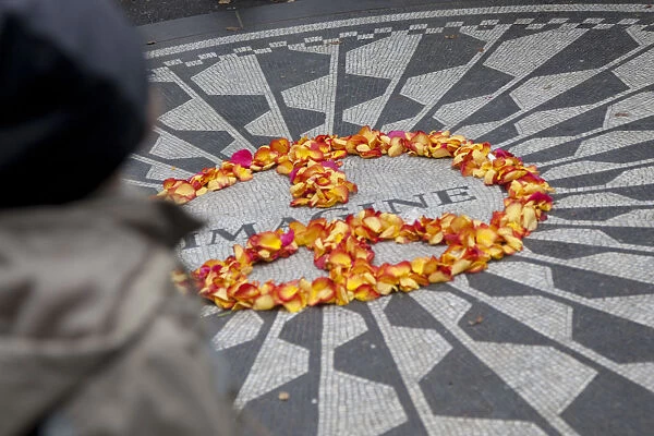 Mosaic commemorting John Lennon, Strawberry Fields, Central Park, Manhattan, New York