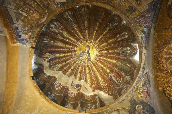 Mosaic Depicting Virgin and Child, Interior of Church of St Saviour, Chora, Istanbul