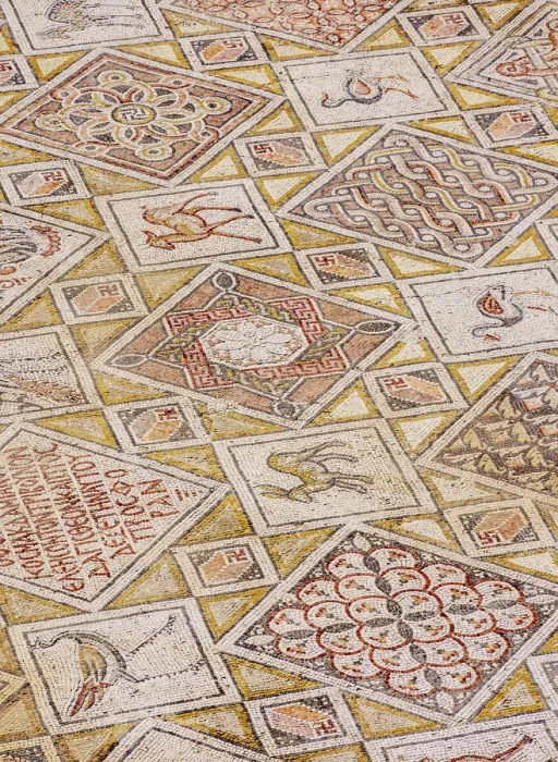 Framed Print : Mosaic Floor in Jerash, Jerash Governorate, Jordan