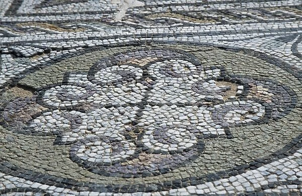 A mosaic on the floor of the Seaward or Ocean Baths
