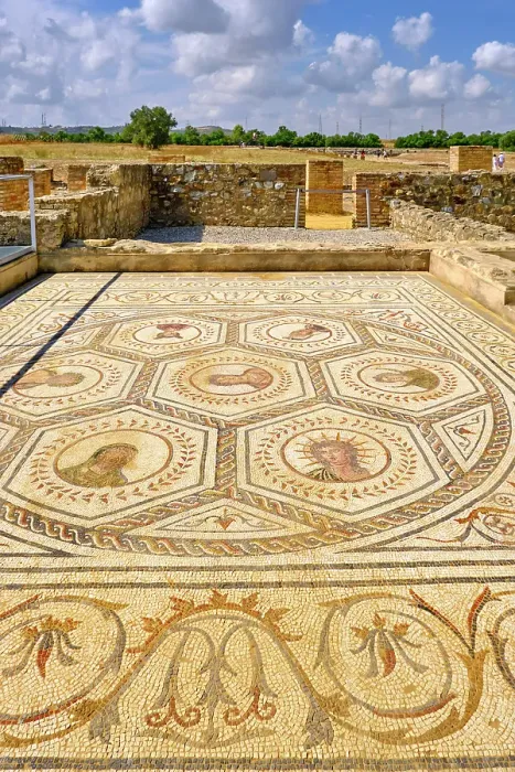 Framed Print : The Mosaic of Planetarium. Roman city of Italica at Santiponce, near Seville. Andalusia, Spain Framed Print : The Mosaic of Planetarium. Roman city of Italica at Santiponce, near Seville. Andalusia, Spain