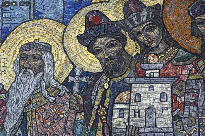 Framed Print : Mosaic on Trinity Cathedral (1912), Holy Dormition Pochayiv Lavra, Pochayiv, Ternopil Framed Print : Mosaic on Trinity Cathedral (1912), Holy Dormition Pochayiv Lavra, Pochayiv, Ternopil