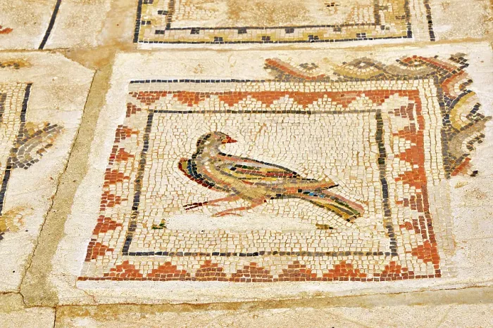 Framed Print : Mosaics in the House of the Birds. Italica, a Roman city near Seville. Andalusia, Spain Framed Print : Mosaics in the House of the Birds. Italica, a Roman city near Seville. Andalusia, Spain