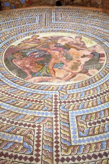Framed Print : Mosaics at House of Theseus, Kato Pathos Archaeological Park, Pathos, Cyprus, Eastern