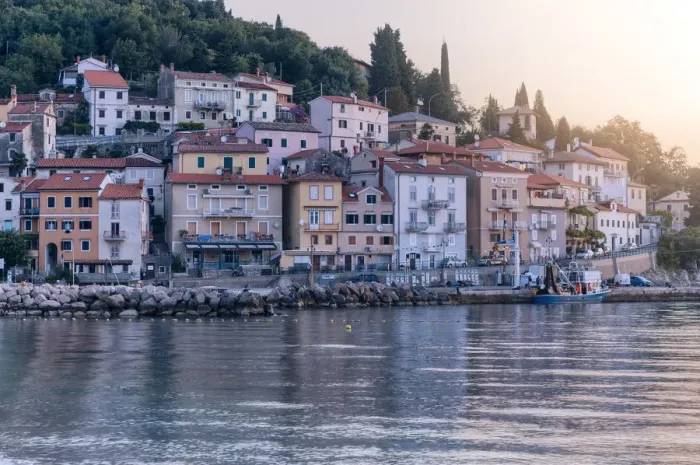 Framed Print : Moscenicka Draga, morning light, Kvarner Bay, Opatija riviera, Adriatic Sea, Croatia