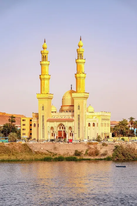 Framed Print : Mosque on banks of Nile River, Aswan, Egypt Framed Print : Mosque on banks of Nile River, Aswan, Egypt