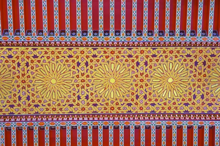 Framed Print : Detail of Mosque Entrance, Tangier, Morocco, North Africa