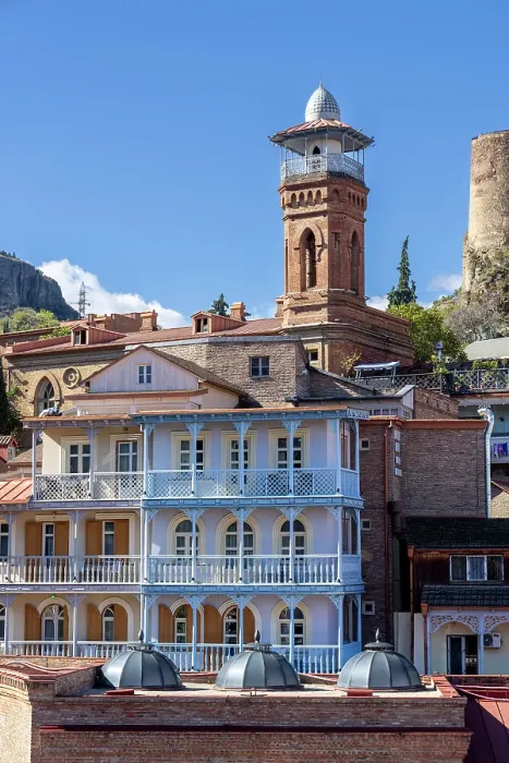 Framed Print : Mosque & old buildings with balconies, Abanotubani district, Tbilisi, Georgia Framed Print : Mosque & old buildings with balconies, Abanotubani district, Tbilisi, Georgia