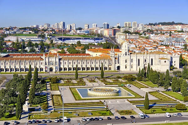 Mosteiro dos Jeronimos, Praca do Imperio. A UNESCO World Heritage Site. Lisbon, Portugal
