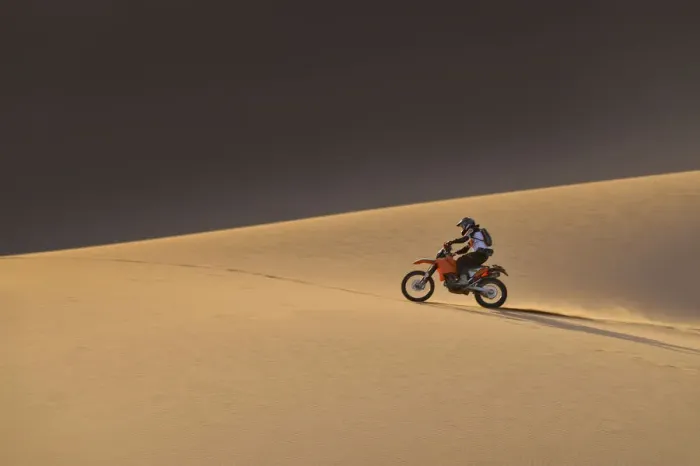 Framed Print : Motorcyclist, Erg Chigaga, Sahara Desert, Morocco, Africa Framed Print : Motorcyclist, Erg Chigaga, Sahara Desert, Morocco, Africa