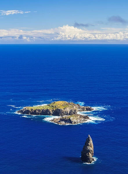 Motu Nui Islet seen from Orongo Village, Rapa Nui National Park, Easter Island, Chile