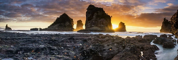 Motukiekie Beach at Sunset, New Zealand