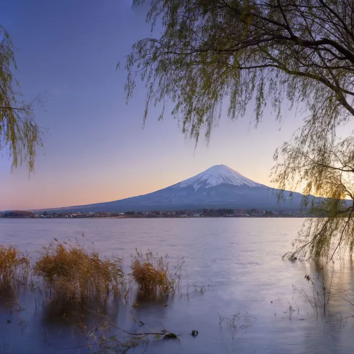Framed Print : Mount Fuji and Lake Kawaguchi at sunset, Yamanashi Prefecture, Japan Framed Print : Mount Fuji and Lake Kawaguchi at sunset, Yamanashi Prefecture, Japan