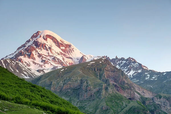 Mount Kazbek at sunrise, Stepantsminda, Mtskheta-Mtianeti, Georgia