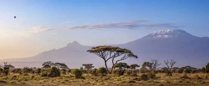 Framed Print : Mount Kilimanjaro and hot air baloon, Amboseli National Park, Kenya Framed Print : Mount Kilimanjaro and hot air baloon, Amboseli National Park, Kenya
