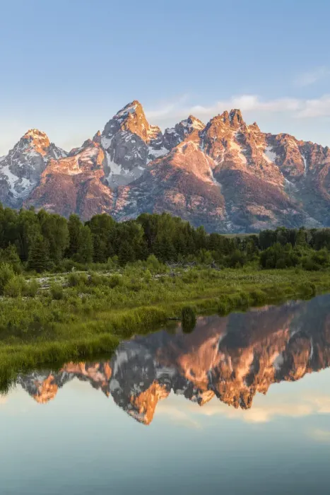 Framed Print : Mount Moran in Oxbow Bend of the Snake River in Grand Teton National Park, Wyoming, USA