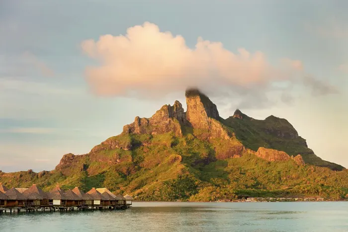 Framed Print : Mount Otemanu and stilted hotel suites, Bora Bora, Society Islands, Pacific Ocean, French Polynesia Framed Print : Mount Otemanu and stilted hotel suites, Bora Bora, Society Islands, Pacific Ocean, French Polynesia
