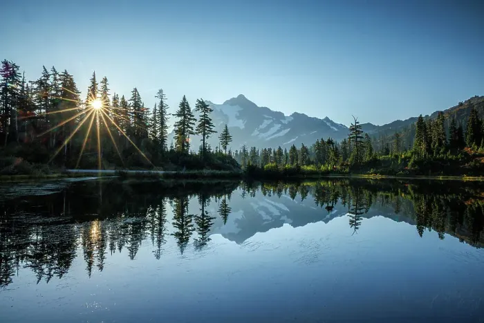 Framed Print : Mount Shuksan reflected in Mirror Lake, North Cascades National Park, Washington, USA Framed Print : Mount Shuksan reflected in Mirror Lake, North Cascades National Park, Washington, USA
