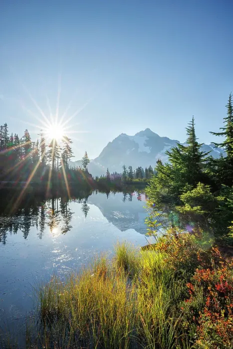 Framed Print : Mount Shuksan reflected in Mirror Lake, North Cascades National Park, Washington, USA Framed Print : Mount Shuksan reflected in Mirror Lake, North Cascades National Park, Washington, USA