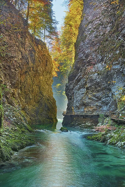 Mountain brook through canyon - Slovenia, Gorenjska, Bled, Vintgarklamm - Alps