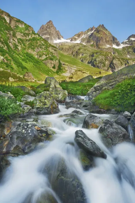 Framed Print : Mountain brook near Susten Pass - Switzerland, Bern, Uri, Sustenpass
