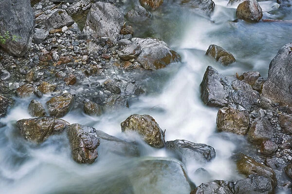 Mountain brook with rocks - Germany, Bavaria, Upper Bavaria, Garmisch-Partenkirchen