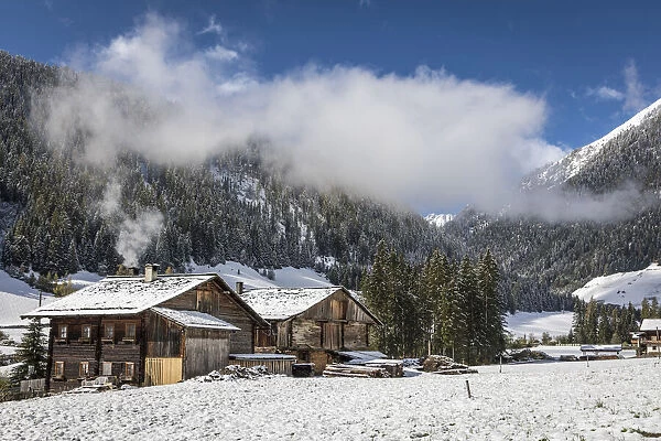 Mountain huts in the rear Villgraten valley, East Tyrol, Austria