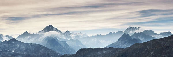 Mountain impression Finsteraarhorn, Lauteraarhorn and Schreckhorn - Switzerland, Valais