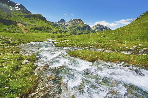 Mountain impression at mountain brook Julia - Switzerland, Graubunden, Engadin