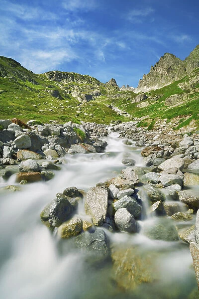 Mountain impression with mountain brook at Susten Pass - Switzerland, Bern, Uri