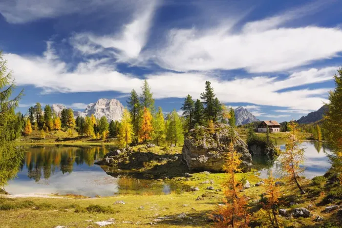 Framed Print : Mountain lake Lago di Federa, Ampezzaner Dolomites, Dolomites Framed Print : Mountain lake Lago di Federa, Ampezzaner Dolomites, Dolomites