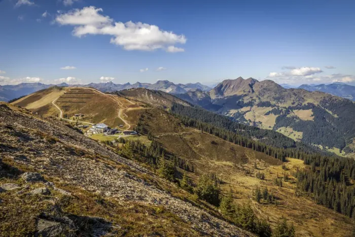 Framed Print : Mountain landscape at the Asitzkopf near Leogang, Salzburger Land, Austria Framed Print : Mountain landscape at the Asitzkopf near Leogang, Salzburger Land, Austria