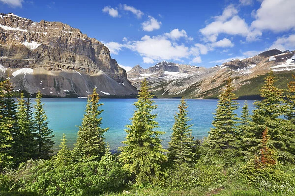 Mountain landscape with Crowfoot Mountain at Bow Lake - Canada, Alberta