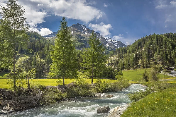 Mountain stream Kalserbach in Dorfer Tal valley at the entrance to Daberklamm, Kals am Groszglockner, East Tyrol, Tyrol, Austria