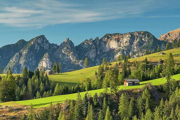 Mountains & Barns, Rosengarten Range, Dolomites, Trentino-Alto Adige, Italy