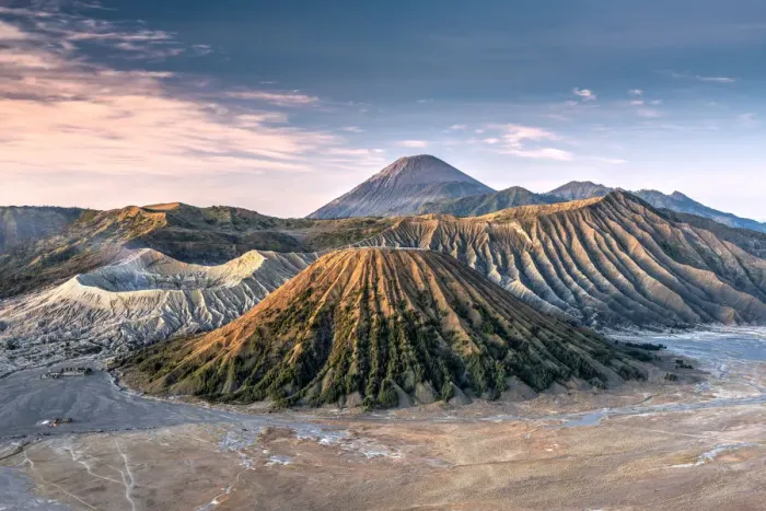 Framed Print : Mountains Bromo, Semeru, Batok and Widodaren at sunrise, Bromo Tengger Semeru National