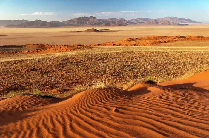 Framed Print : Mountains and sand dunes, Namib Rand Nature Reserve, Namib Desert, Namibia