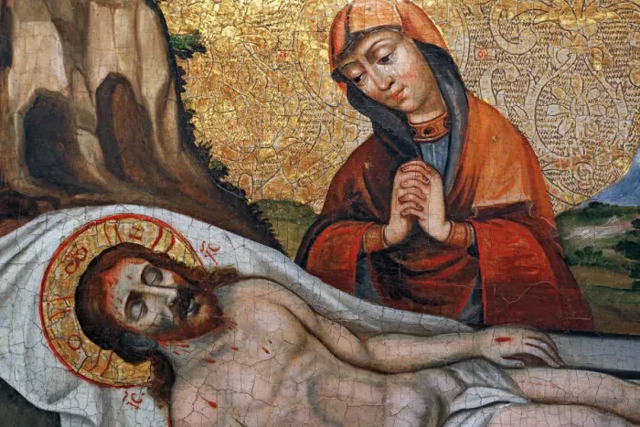 Framed Print : The Mourning over Christ (17 century), Volyn icon, museum, Lutsk, Volyn oblast, Ukraine