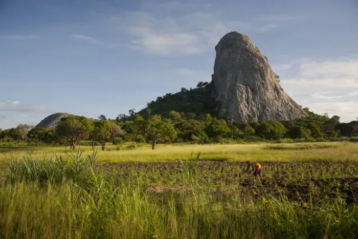 Framed Print : Mozambique, near Nampula. The stunning landscape of Northern Mozambique early in the morning