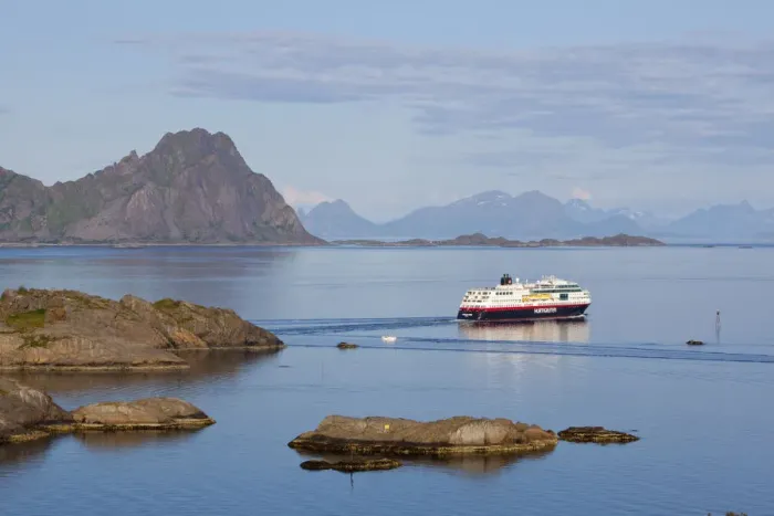Framed Print : The MS Trollfjord leaves the port of Svolvaer, Austvagsoya, Lofoten, Nordland, Norway Framed Print : The MS Trollfjord leaves the port of Svolvaer, Austvagsoya, Lofoten, Nordland, Norway