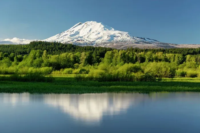 Framed Print : Mt. Adams Reflections, Near Trout Lake, Washington, USA Framed Print : Mt. Adams Reflections, Near Trout Lake, Washington, USA