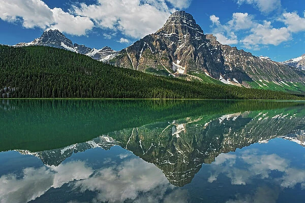 Mt. Chephren reflected in Upper Waterfowl Lake, Banff National Park, Alberta, Canada
