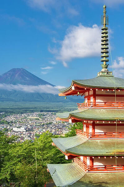 Mt. Fuji and Chureito Pagoda, Fujiyoshida, Yamanashi Prefecture, Japan