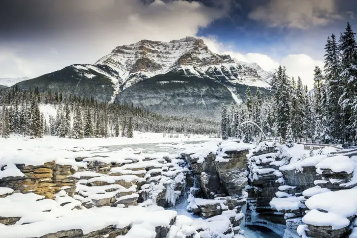 Framed Print : Mt. Kerkeslin & Athabasca Falls in Winter, Jasper National Park, Alberta, Canada Framed Print : Mt. Kerkeslin & Athabasca Falls in Winter, Jasper National Park, Alberta, Canada