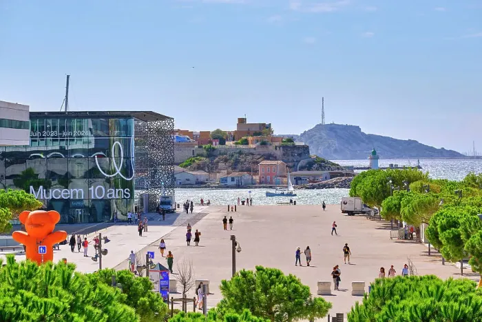 Framed Print : The Mucem, the Mediterranean Sea and Frioul islands. Marseille, France Framed Print : The Mucem, the Mediterranean Sea and Frioul islands. Marseille, France