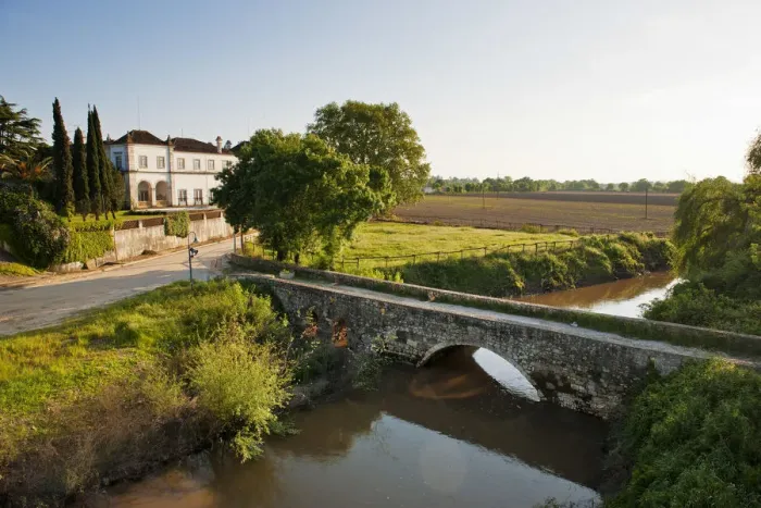 Framed Print : Muge river and the plains of Ribatejo in front of Duke of Cadaval manor