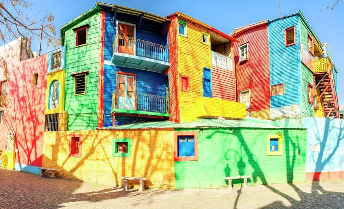 Framed Print : Multicolored painted conventillo houses on Caminito, La Boca, Buenos Aires, Argentina Framed Print : Multicolored painted conventillo houses on Caminito, La Boca, Buenos Aires, Argentina